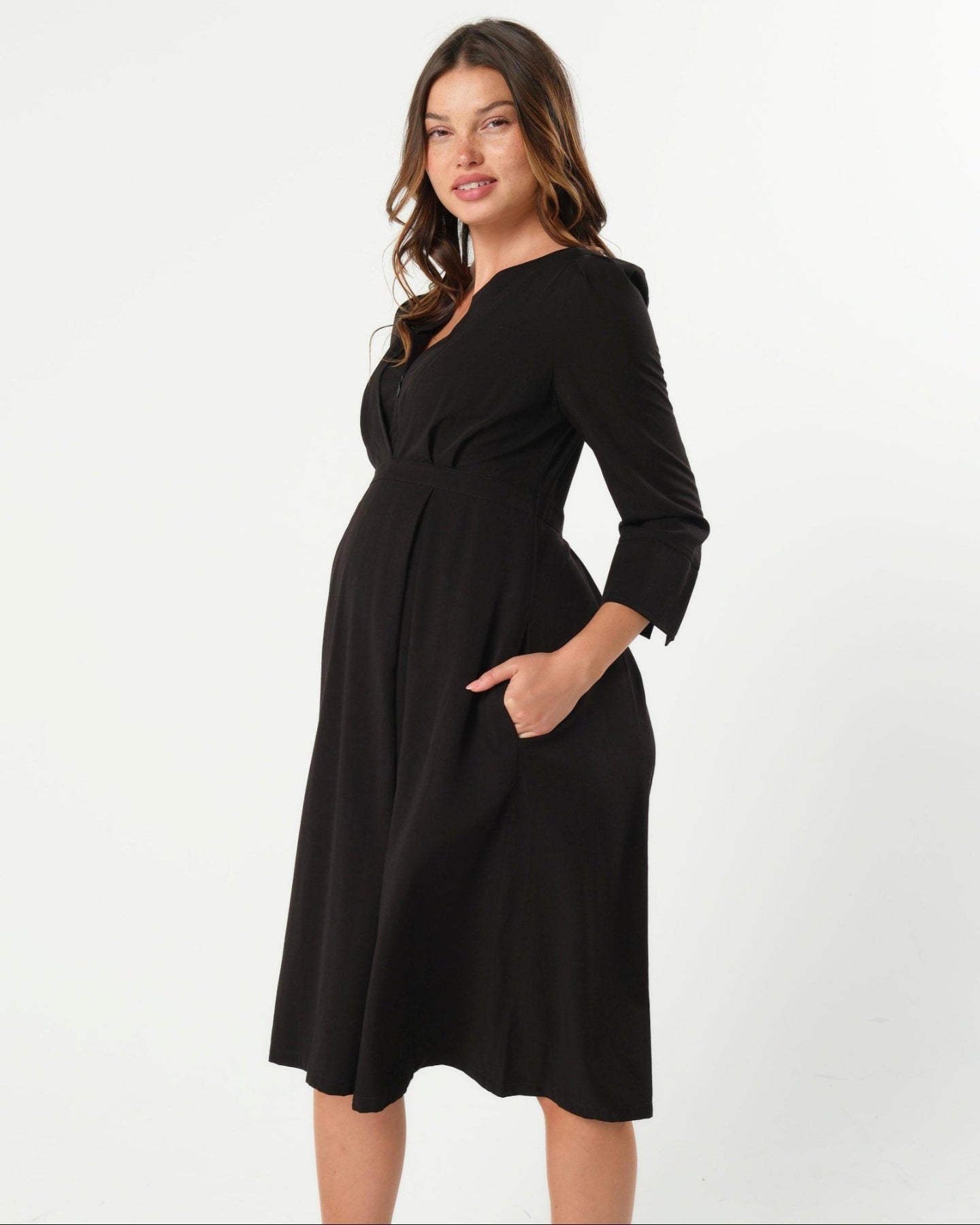 Sarah Empire Maternity & Nursing Dress in TENCEL (Regular & Petite) in - Women's Maternity Dress photo