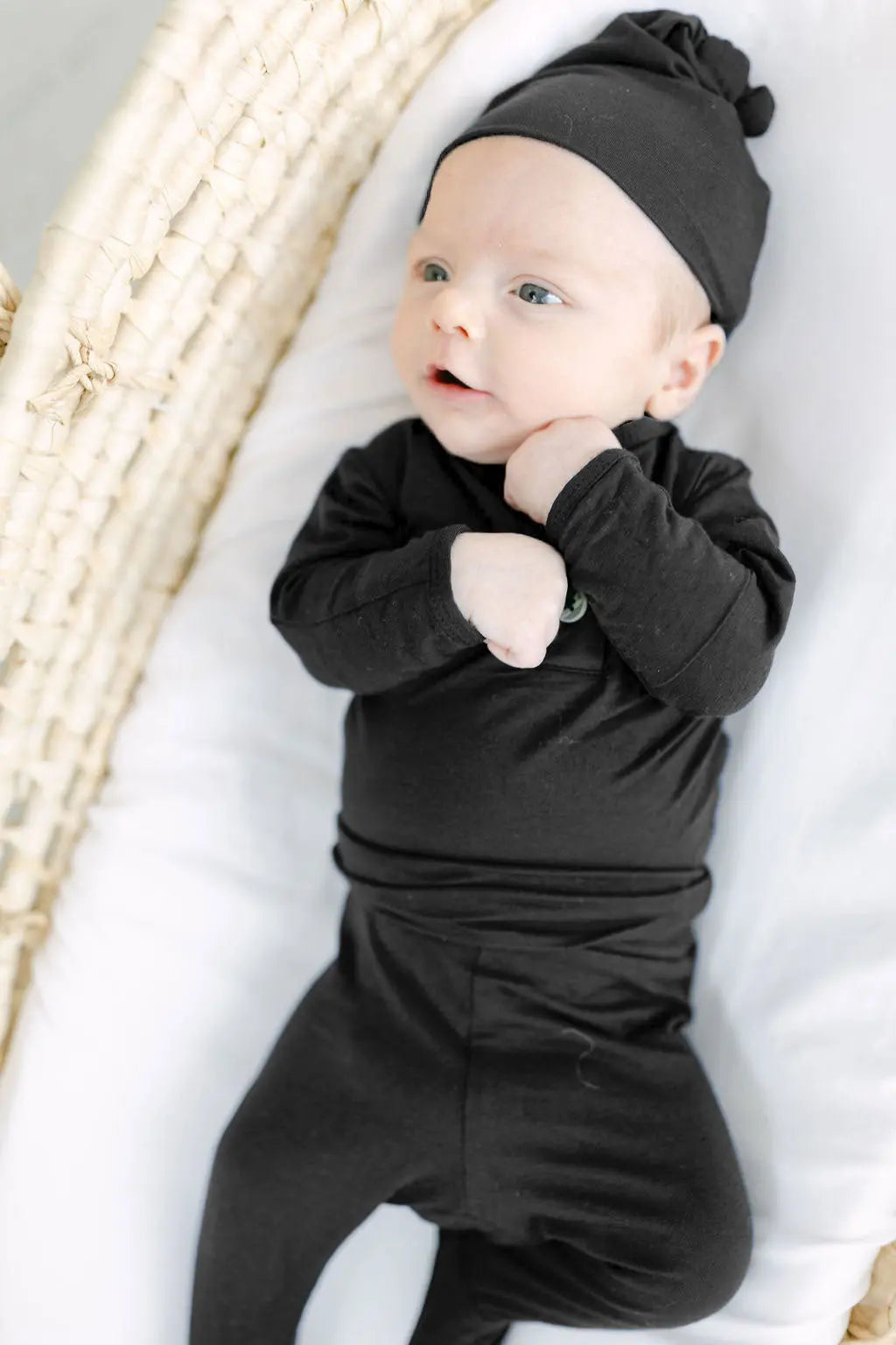 Top and Bottom Outfit and Hat Set, Newborn Clothes, Baby Boy Outfit Sets - Black in - Onesies photo