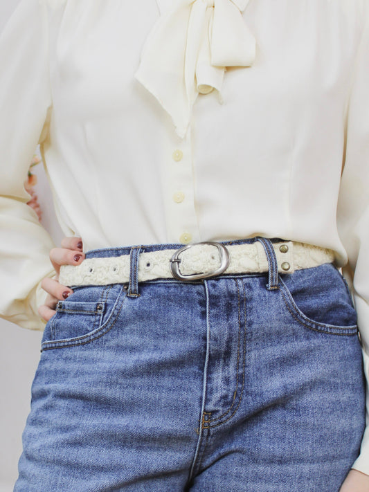 Blanca Skinny Embroidered Belt in - belt photo