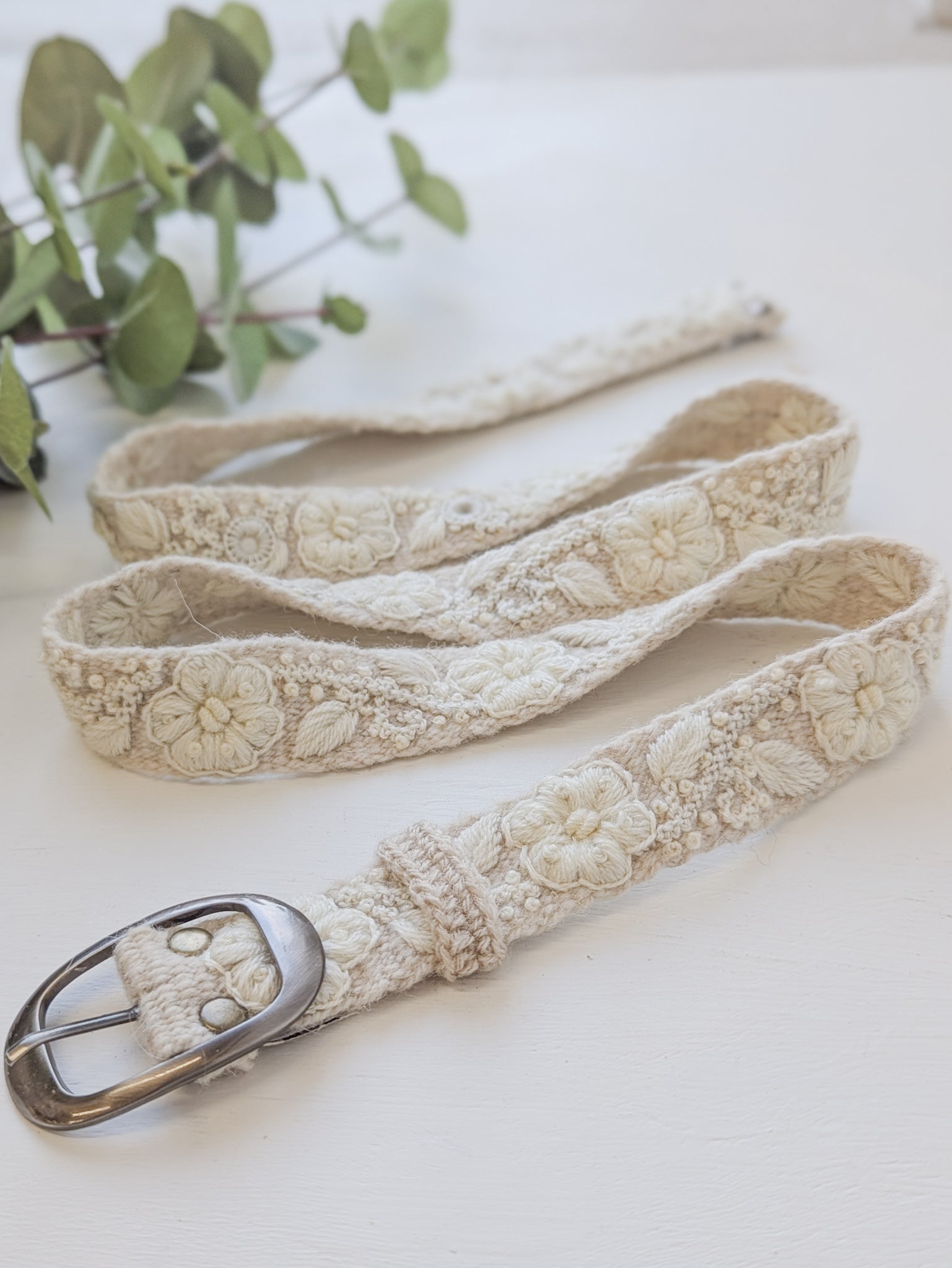 Blanca Skinny Embroidered Belt in - belt photo