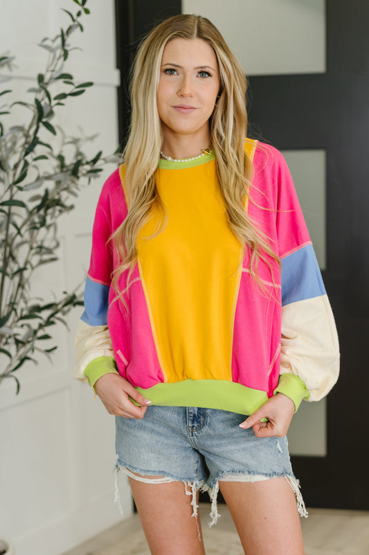 Blockbuster Color Block Pullover in Bright in - Womens photo