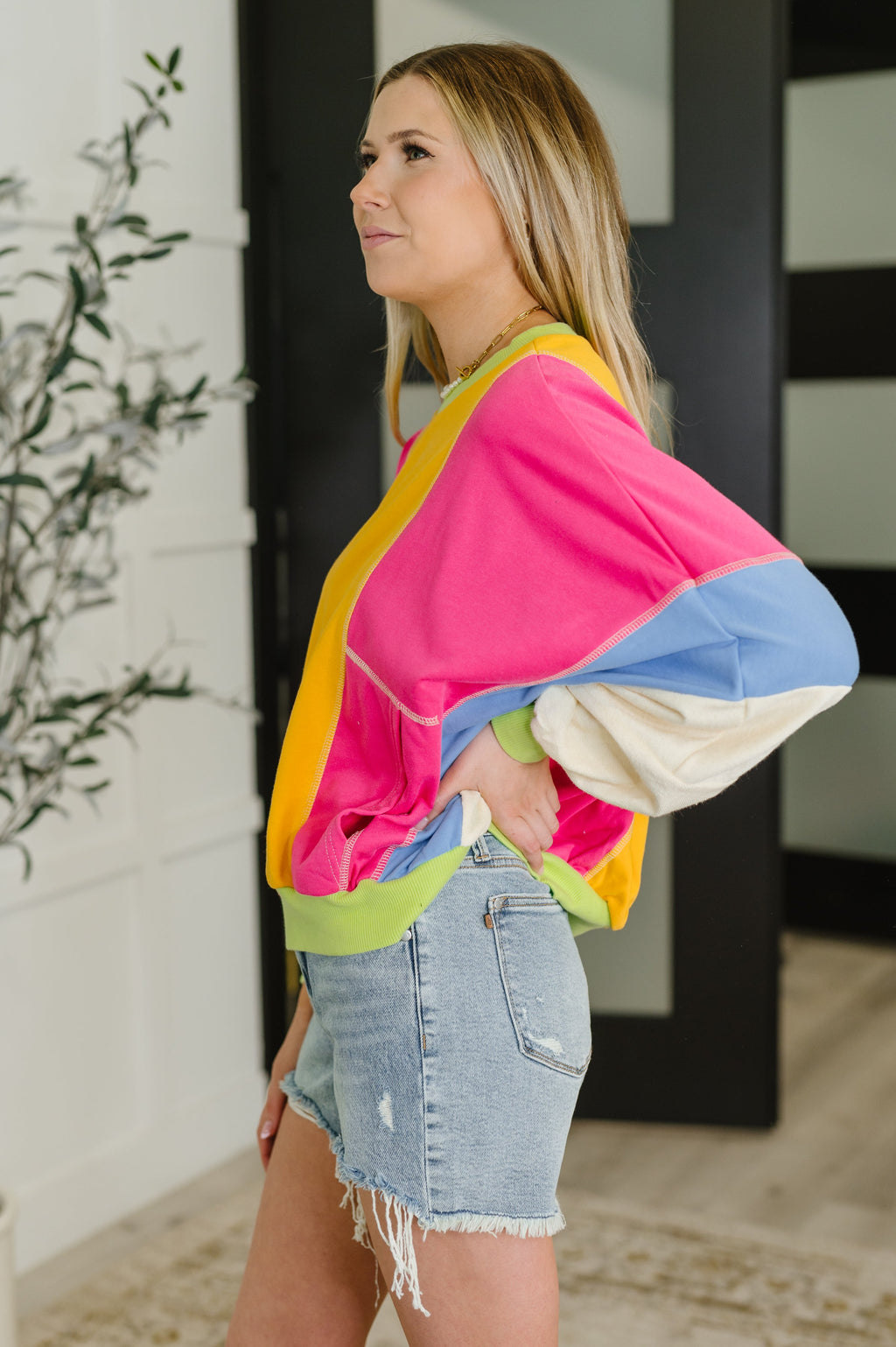 Blockbuster Color Block Pullover in Bright in - Womens photo