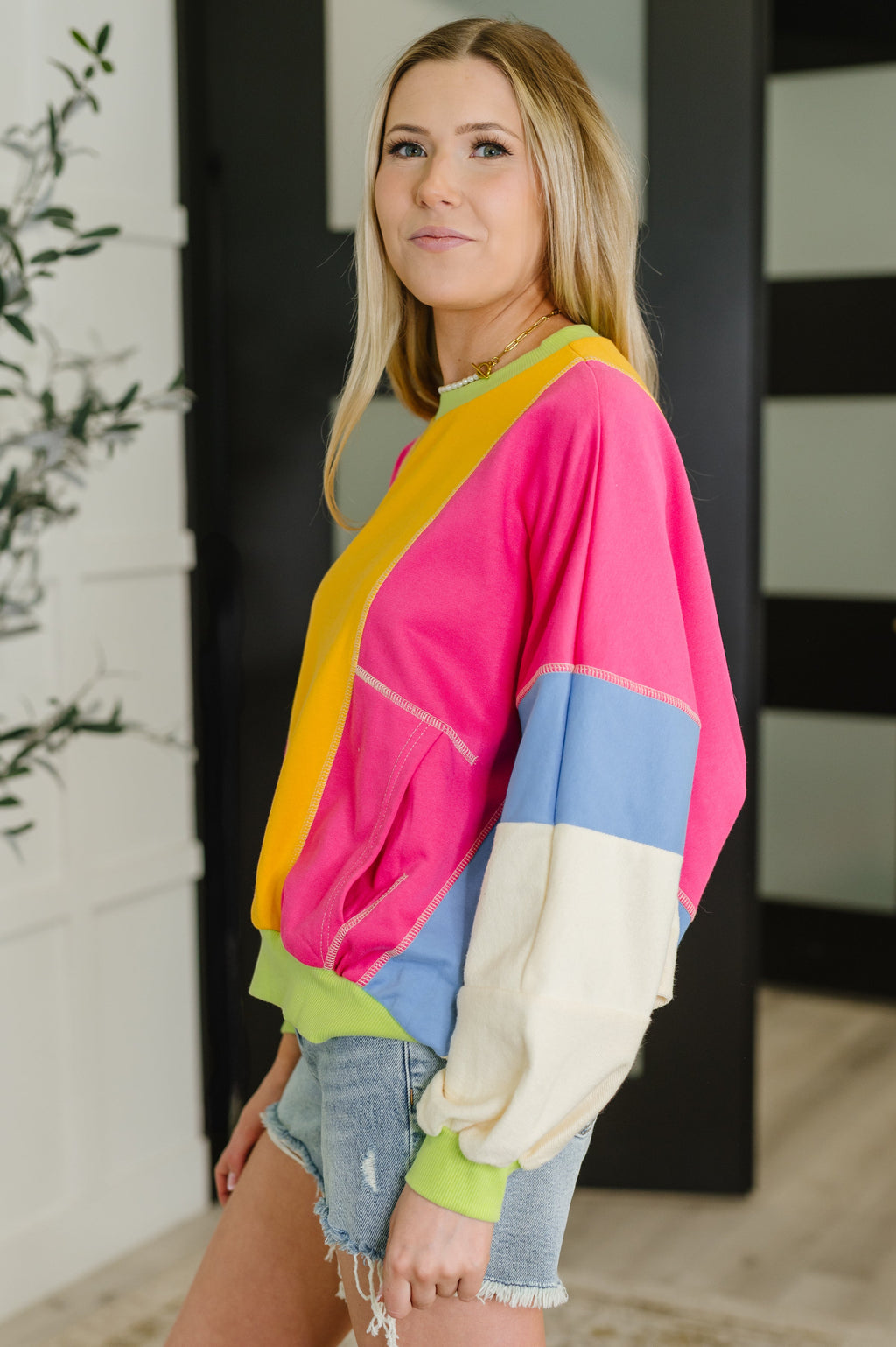 Blockbuster Color Block Pullover in Bright in - Womens photo