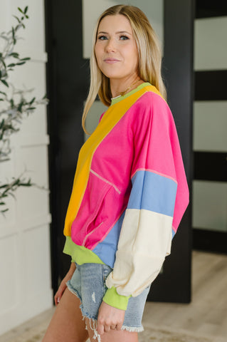 Blockbuster Color Block Pullover in Bright in - Womens photo