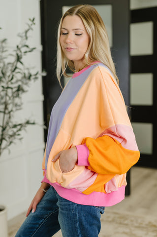 Blockbuster Color Block Pullover in Muted in - Womens photo
