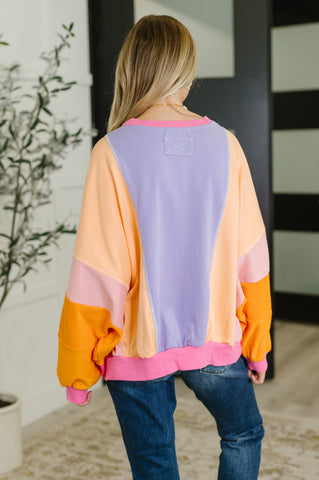 Blockbuster Color Block Pullover in Muted in - Womens photo