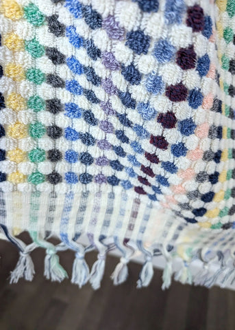 Bloom Collection – Oversized Turkish Cotton Bath Towel with Raised Texture and Hand-Tied Tassels - SwagglyLife Home & Fashion