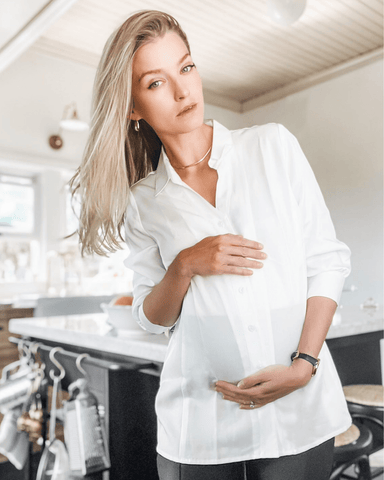 No-Gap Maternity Nursing Button Down Shirt in TENCEL (Regular & Petite) in - Women's Maternity Blouse photo
