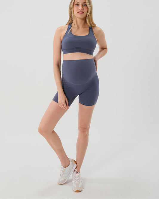 AXK CORE Maternity Bike Short - Brown in Blue - photo