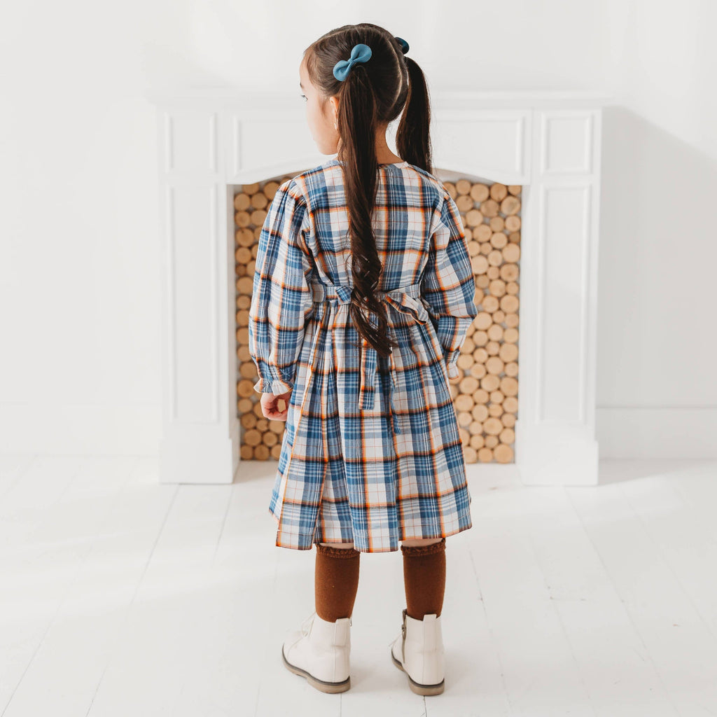 Blue Mix Plaid Dress in - Dress photo