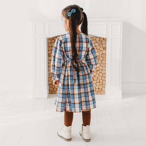 Blue Mix Plaid Dress in - Dress photo