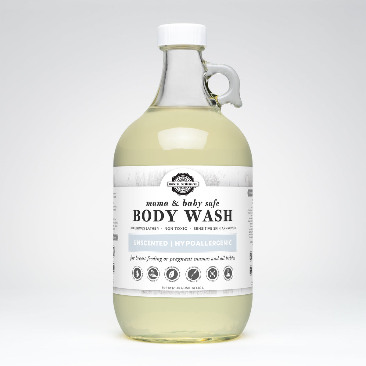 Moisturizing Body Wash | Mama + Baby Safe - Half Gallon Glass