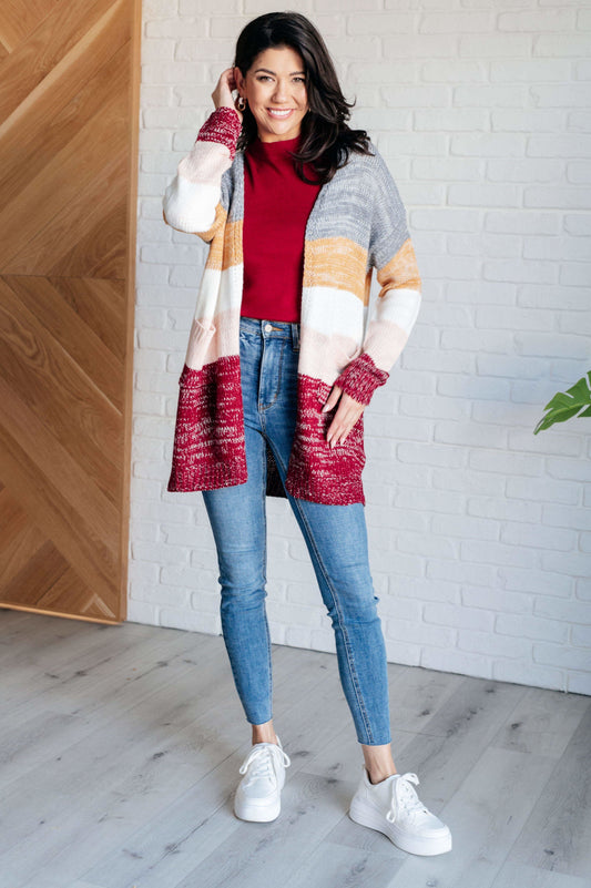Bring the Warmth Color Block Cardigan in - Layers photo