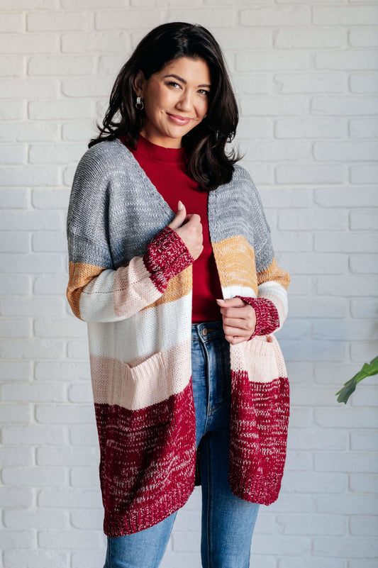 Bring the Warmth Color Block Cardigan in - Layers photo