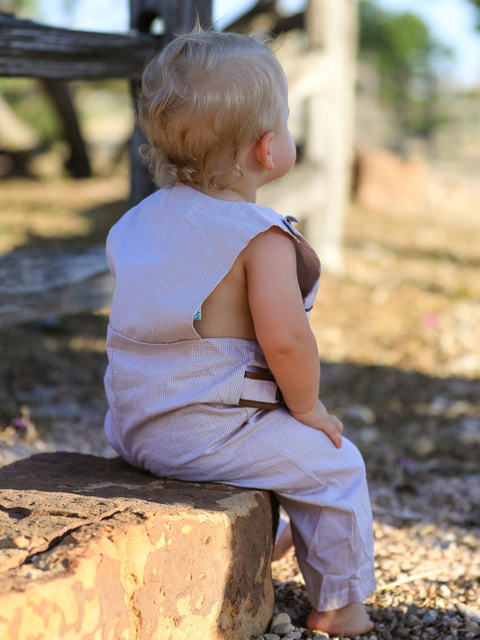 Fall Halloween & Thanksgiving Pumpkin Smock Embroidered Boys Romper -