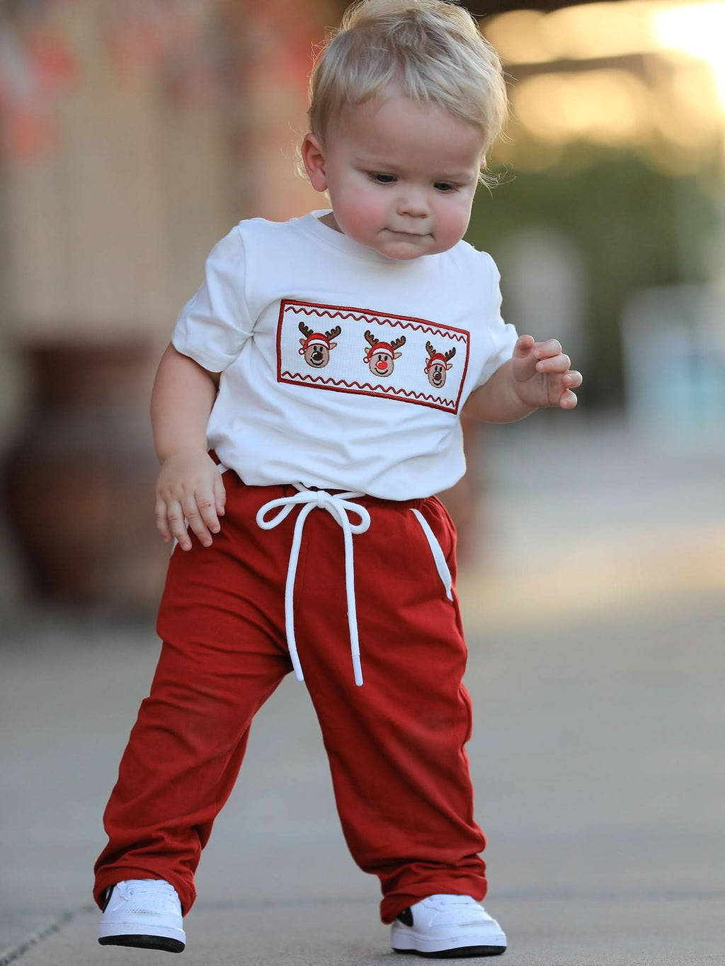 Boys Christmas Reindeer T-Shirt & Pants Set -