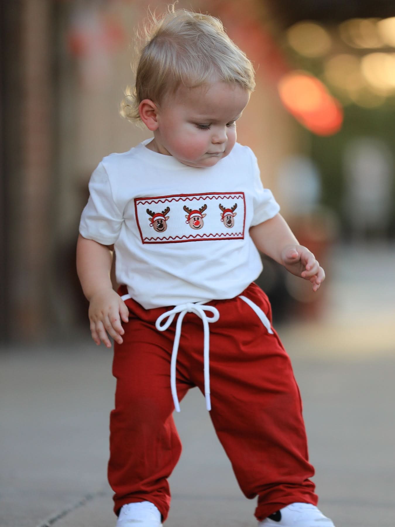 Boys Christmas Reindeer T-Shirt & Pants Set -