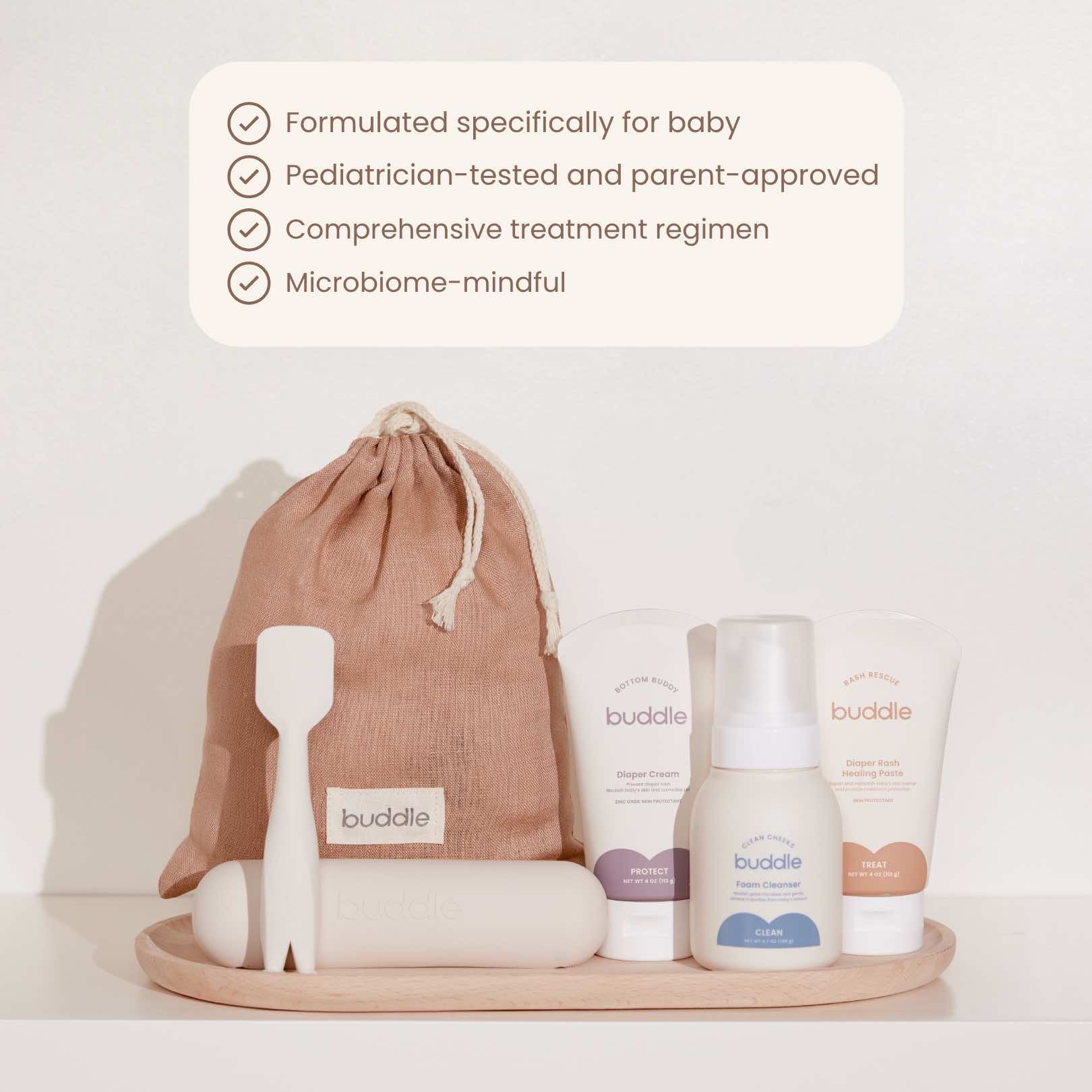 Buddle Diaper Rash System Essentials Kit | Mess-Free Diaper Cream Set in - Diaper Rash Treatment photo