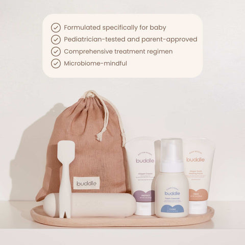 Buddle Diaper Rash System Essentials Kit | Mess-Free Diaper Cream Set in - Diaper Rash Treatment photo