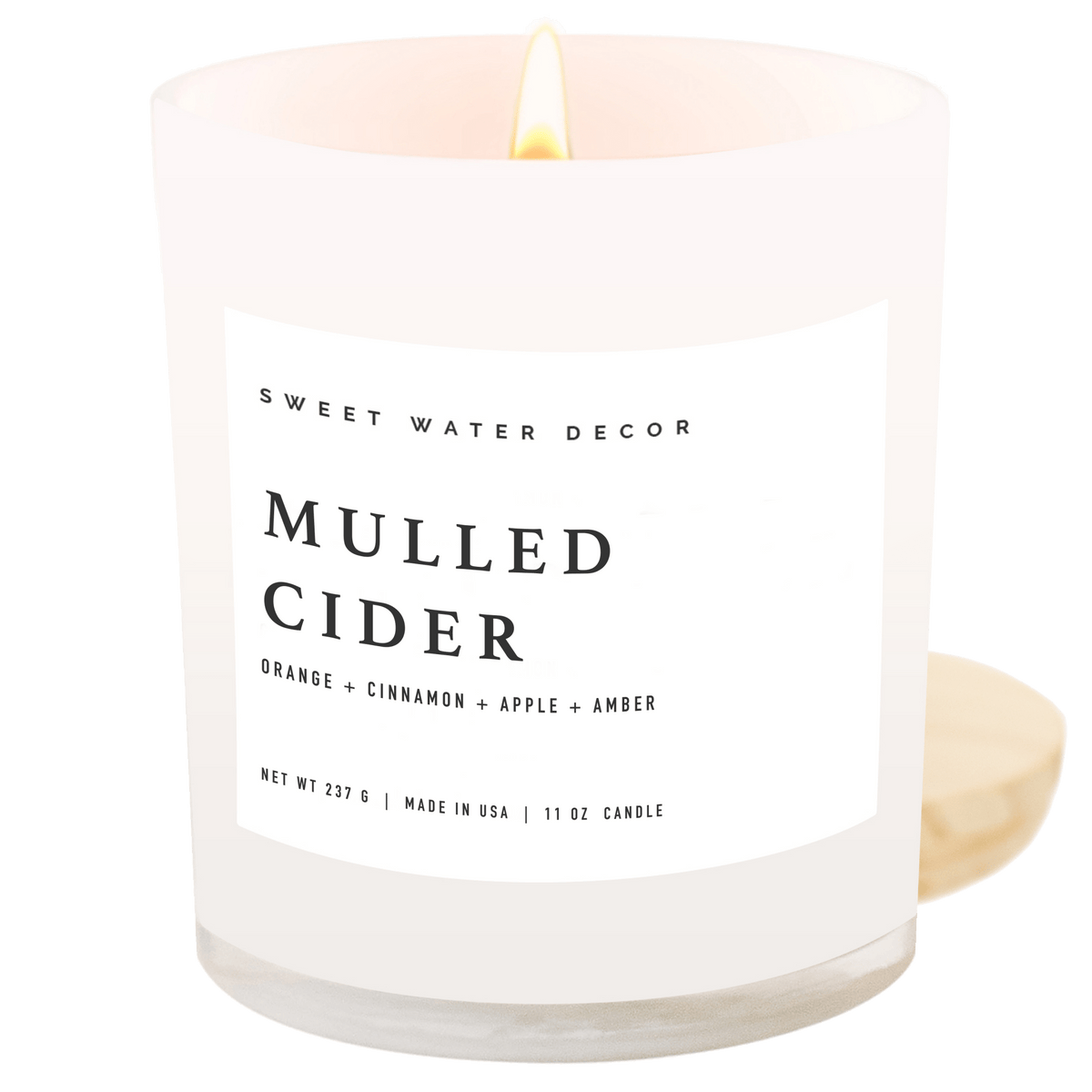 Mulled Cider Soy Candle - White Jar - 11 oz - SwagglyLife Home & Fashion