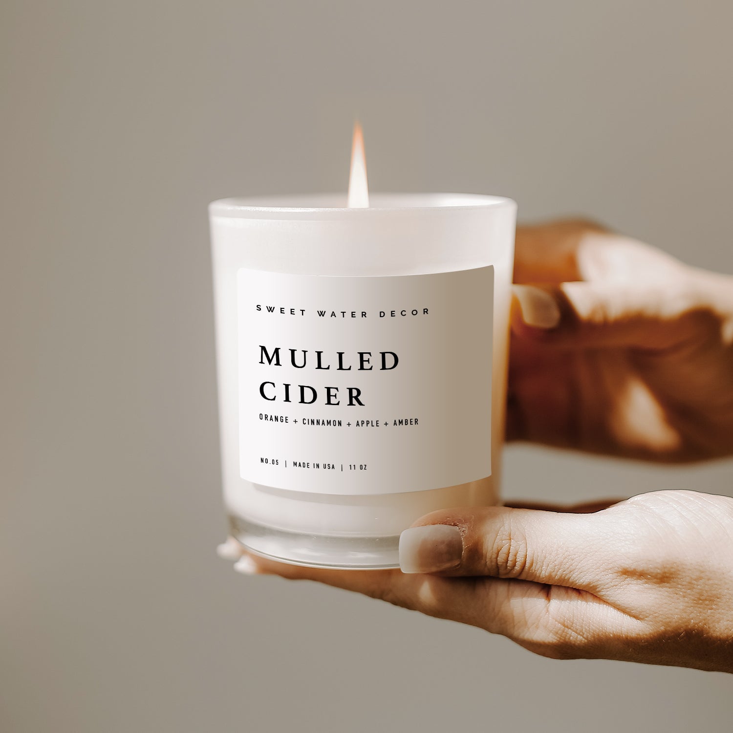 Mulled Cider Soy Candle - White Jar - 11 oz - SwagglyLife Home & Fashion