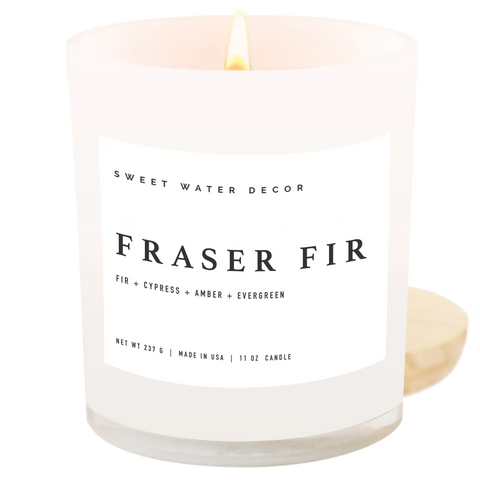Fraser Fir Soy Candle - White Jar - 11 oz