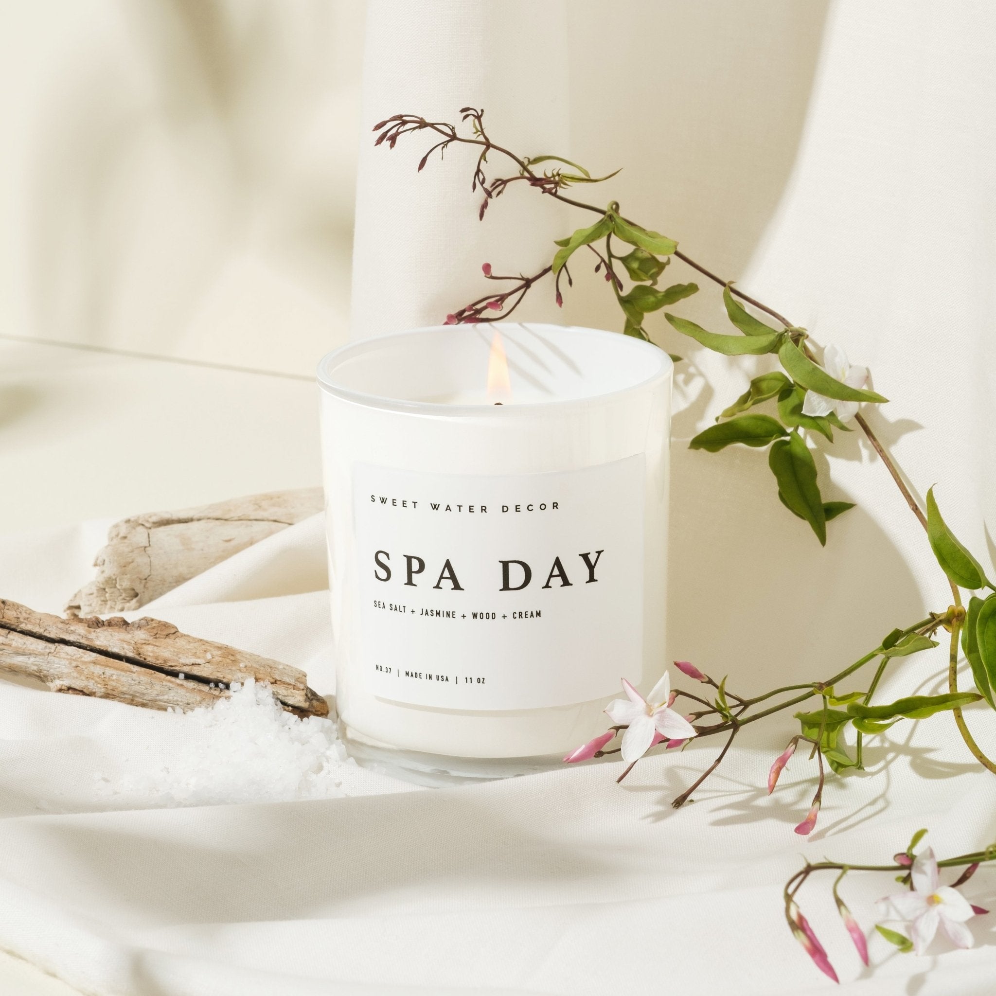 Spa Day Soy Candle - White Jar - 11 oz in - Candles photo