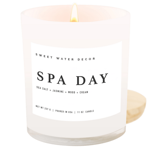 Spa Day Soy Candle - White Jar - 11 oz in - Candles photo