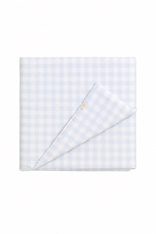 Light Blue Checkered Crib Quilted Blanket