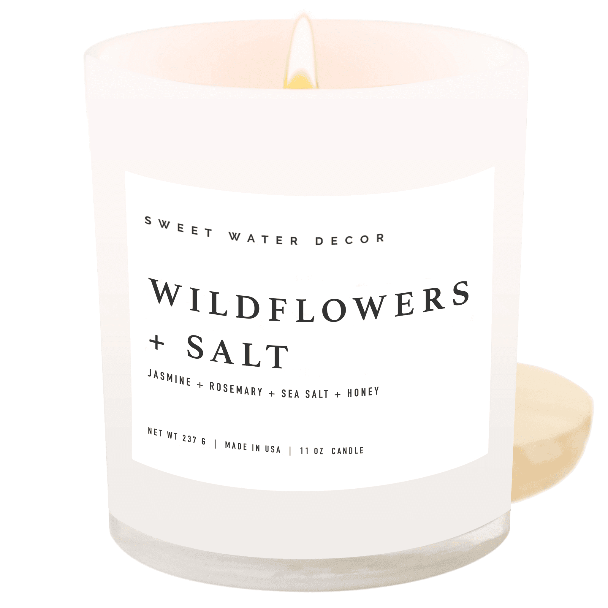 Wildflowers and Salt Soy Candle - White Jar - 11 oz - SwagglyLife Home & Fashion