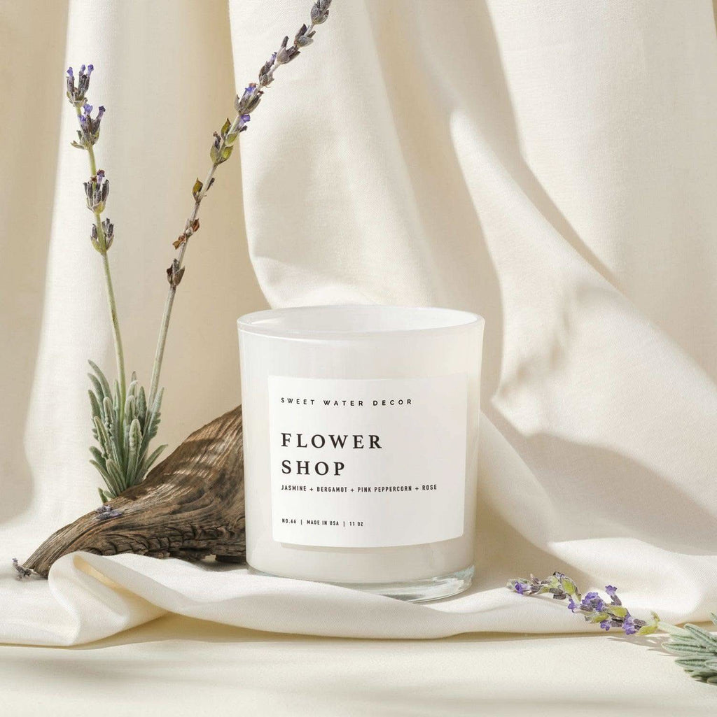 Flower Shop Soy Candle - White Jar - 11 oz - SwagglyLife Home & Fashion