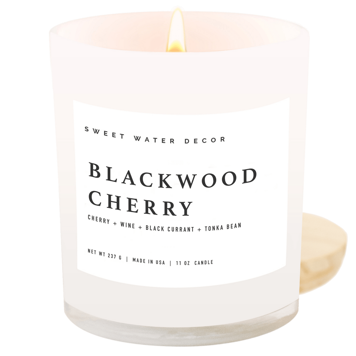 Blackwood Cherry Soy Candle - White Jar - 11 oz in - Candles photo