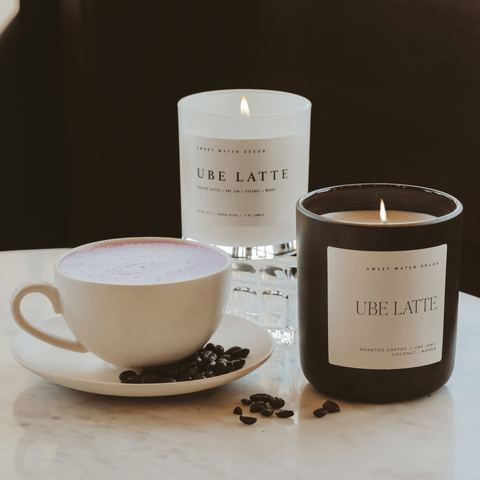 Ube Latte Soy Candle - Brown Matte Jar - 15 oz