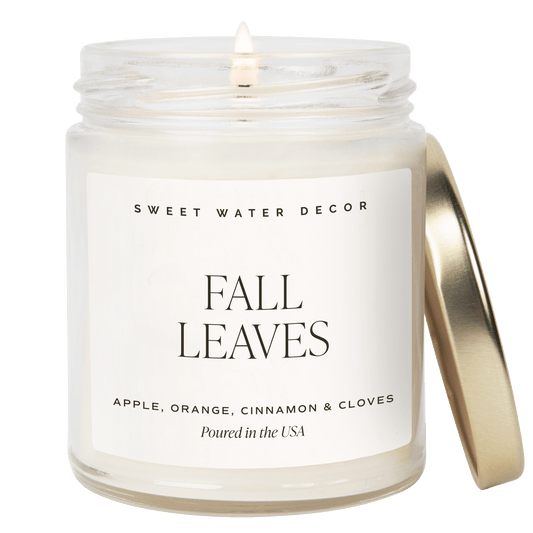 Fall Leaves Soy Candle - Clear Jar - 9 oz in - Candles photo