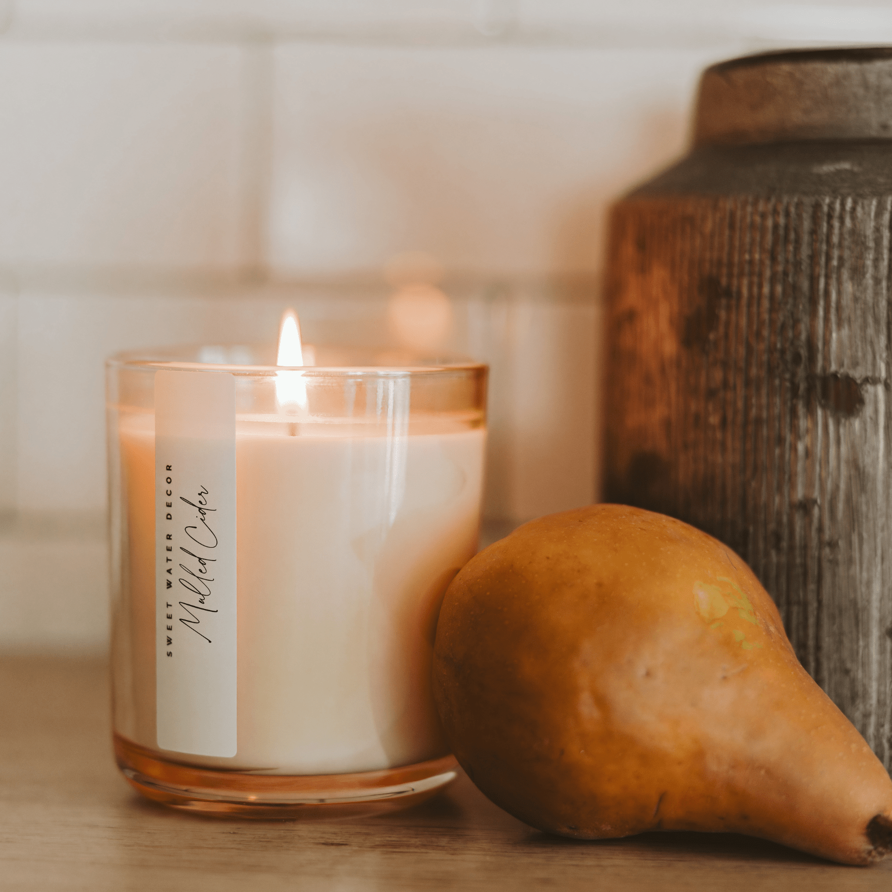 Mulled Cider Soy Candle - Tinted Glass Jar - 12 oz
