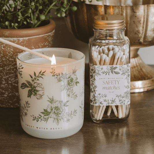 Green Delft Soy Candle - White Translucent Tinted Glass Jar - 12 oz in - Candles photo