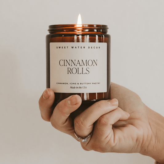 Cinnamon Rolls Soy Candle - Amber Jar - 9 oz in - Candles photo