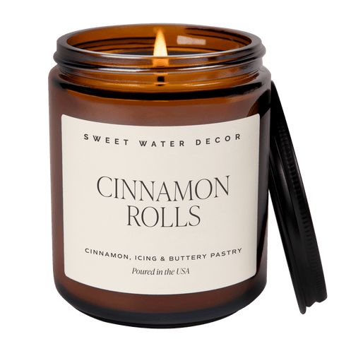 Cinnamon Rolls Soy Candle - Amber Jar - 9 oz in - Candles photo