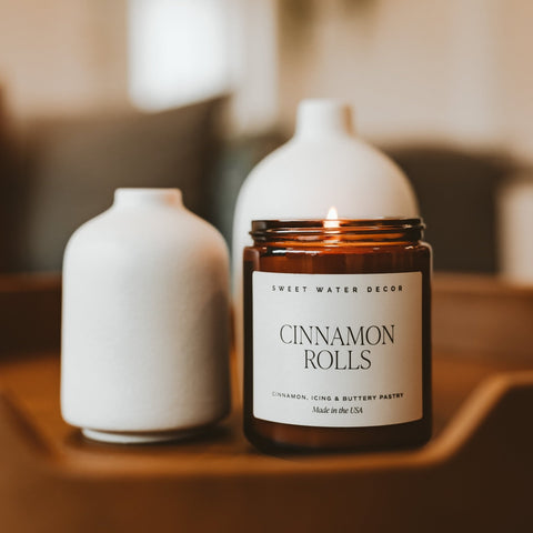 Cinnamon Rolls Soy Candle - Amber Jar - 9 oz in - Candles photo