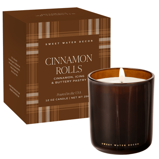 Cinnamon Rolls Soy Candle - Boxed Amber Tinted Glass Jar - 12 oz in - Candles photo