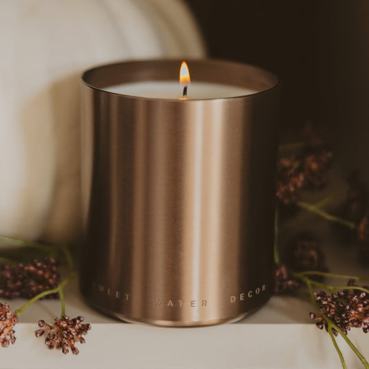 Hello Fall Soy Candle - Bronze Metal Aluminum Jar - 10 oz in - Candles photo