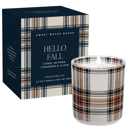 Hello Fall Soy Candle - Boxed Tinted Glass Jar - 12 oz in - Candles photo