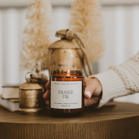 Fraser Fir Soy Candle - Amber Jar - 9 oz in - Candles photo