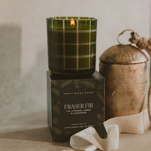 Fraser Fir Soy Candle - Boxed Tinted Glass Jar - 12 oz -