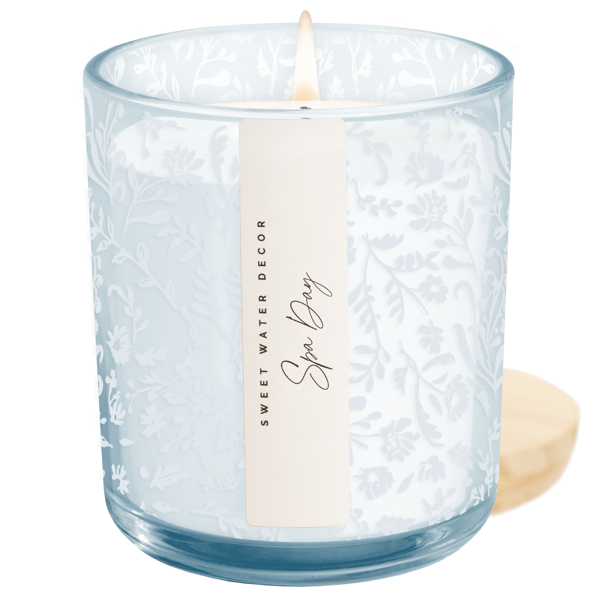 Spa Day Soy Candle - Blue Tinted Glass Jar - 12 oz in - Candles photo