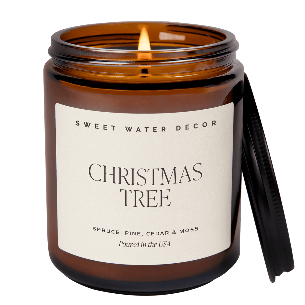 Christmas Tree Soy Candle - Amber Jar - 9 oz in - Candles photo