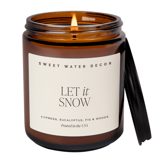 Let It Snow Soy Candle - 9 oz Amber Jar in - Candles photo