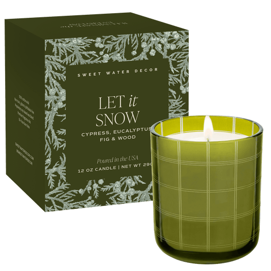 Let It Snow Soy Candle - Boxed Tinted Glass Jar - 12 oz -