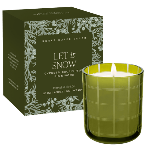 Let It Snow Soy Candle - Boxed Tinted Glass Jar - 12 oz
