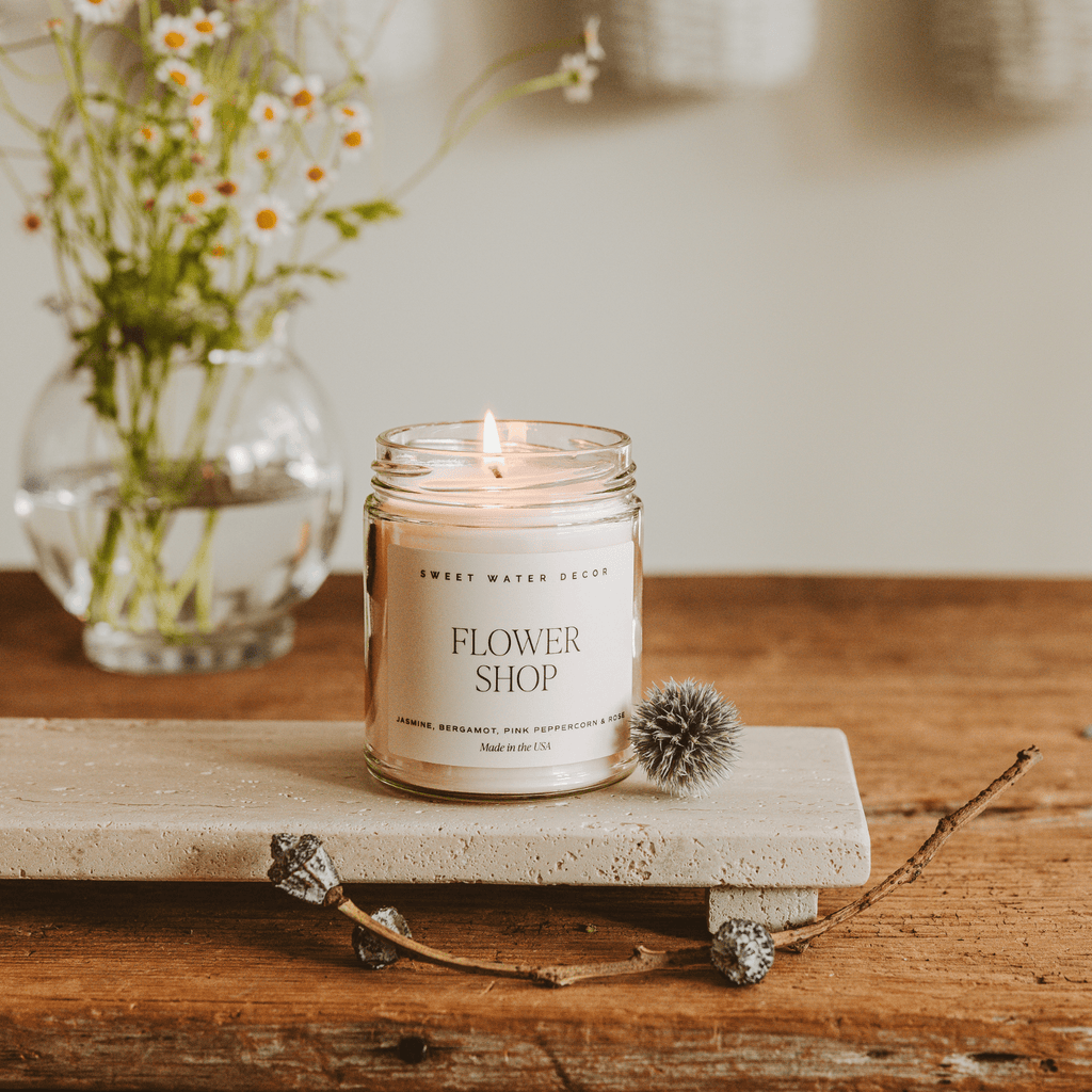 Flower Shop Soy Candle - Clear Jar - 9 oz in - Candles photo